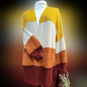 Women's plus size 2x color block sweater